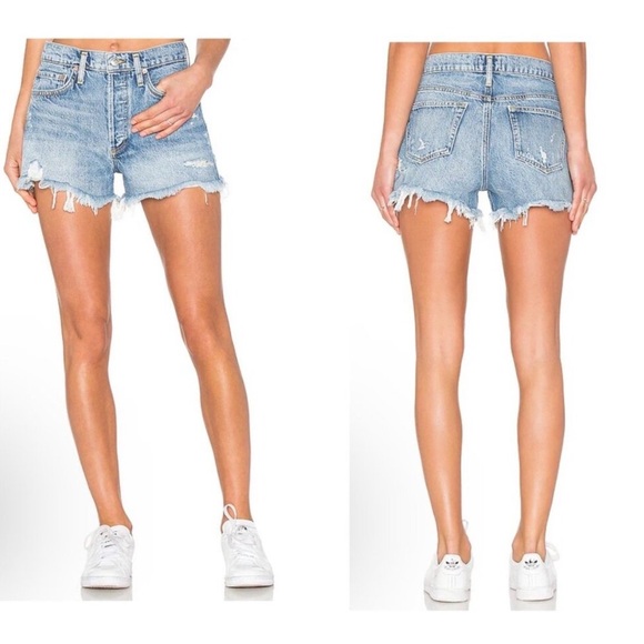 Agolde Parker 100% Cotton Cut Off Denim Shorts - Picture 1 of 7